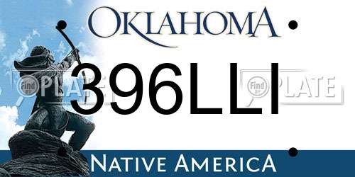 396LLI Oklahoma License Plate