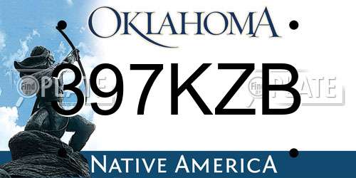 397KZB Oklahoma License Plate