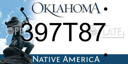 397T87 Oklahoma License Plate