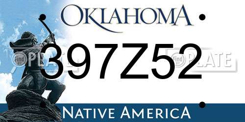 397Z52 Oklahoma License Plate