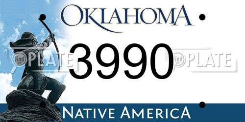 3990 Oklahoma License Plate