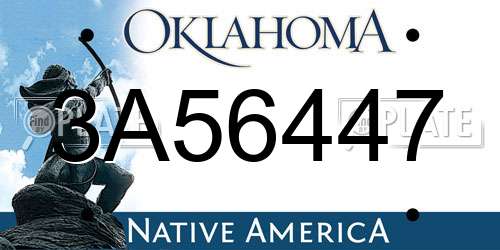 3A56447 Oklahoma License Plate