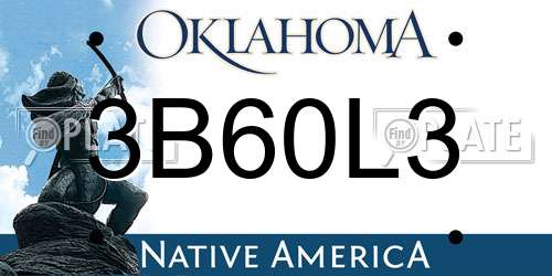 3B60L3 Oklahoma License Plate