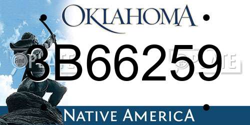 3B66259 Oklahoma License Plate