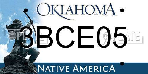 3BCE05 Oklahoma License Plate