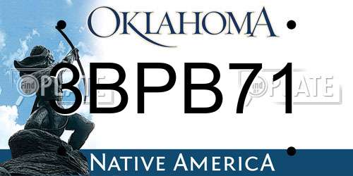 3BPB71 Oklahoma License Plate