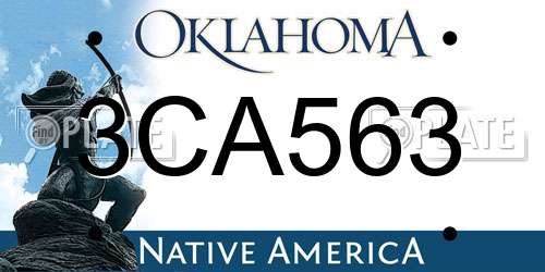 3CA563 Oklahoma License Plate