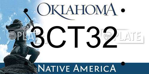 3CT32 Oklahoma License Plate