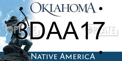 3DAA17 Oklahoma License Plate
