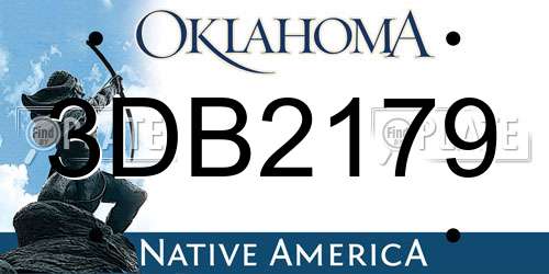 3DB2179 Oklahoma License Plate