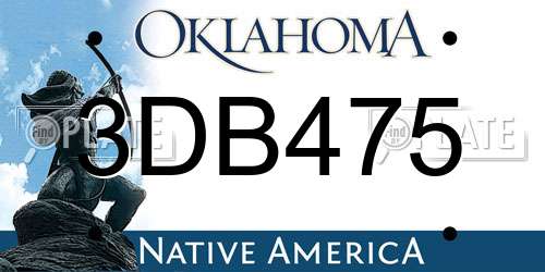 3DB475 Oklahoma License Plate