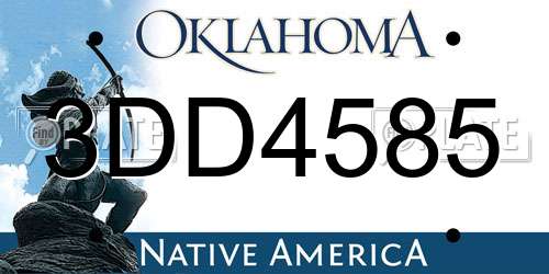 3DD4585 Oklahoma License Plate