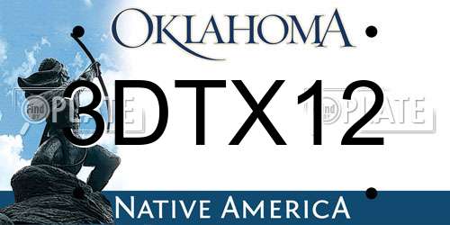 3DTX12 Oklahoma License Plate