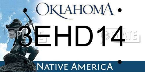 3EHD14 Oklahoma License Plate