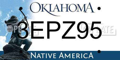 3EPZ95 Oklahoma License Plate