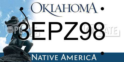 3EPZ98 Oklahoma License Plate