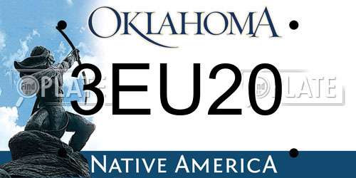 3EU20 Oklahoma License Plate