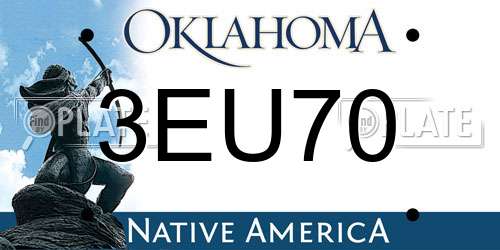 3EU70 Oklahoma License Plate