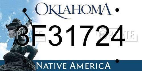 3F31724 Oklahoma License Plate