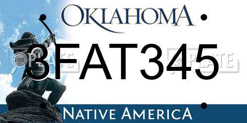 3FAT345 Oklahoma License Plate