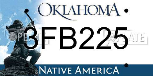 3FB225 Oklahoma License Plate