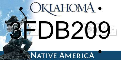 3FDB209 Oklahoma License Plate