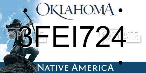 3FEI724 Oklahoma License Plate
