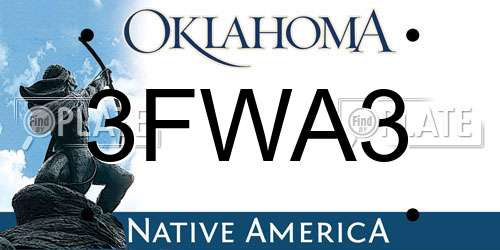 3FWA3 Oklahoma License Plate