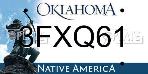 3FXQ61 Oklahoma License Plate