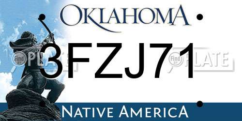 3FZJ71 Oklahoma License Plate
