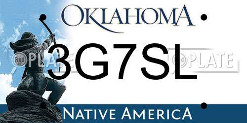 3G7SL Oklahoma License Plate
