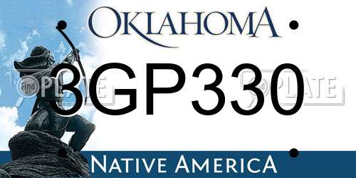 3GP330 Oklahoma License Plate