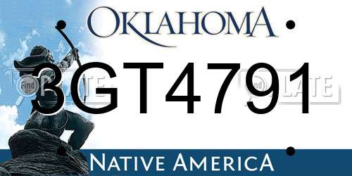 3GT4791 Oklahoma License Plate