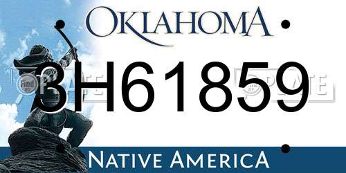 3H61859 Oklahoma License Plate