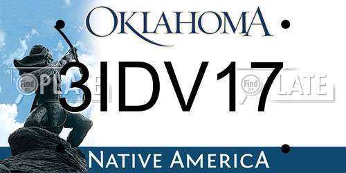3IDV17 Oklahoma License Plate