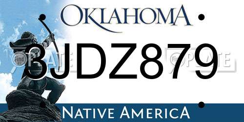 3JDZ879 Oklahoma License Plate