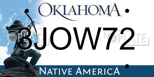 3JOW72 Oklahoma License Plate