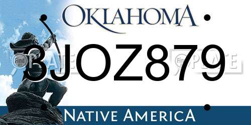 3JOZ879 Oklahoma License Plate