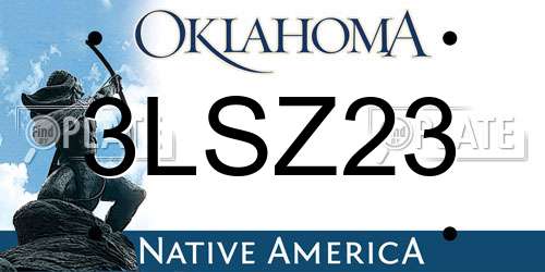3LSZ23 Oklahoma License Plate