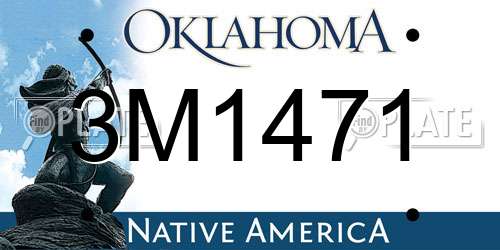 3M1471 Oklahoma License Plate