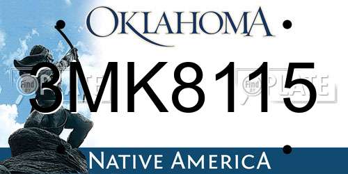 3MK8115 Oklahoma License Plate