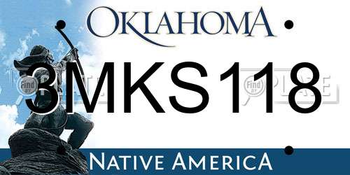 3MKS118 Oklahoma License Plate
