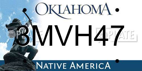 3MVH47 Oklahoma License Plate