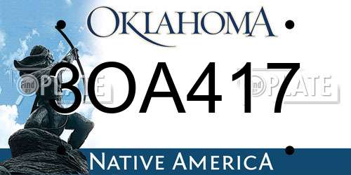 3OA417 Oklahoma License Plate