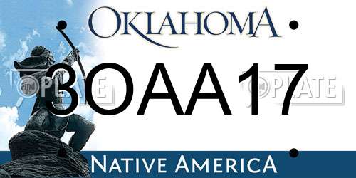3OAA17 Oklahoma License Plate
