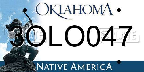 3OLO047 Oklahoma License Plate