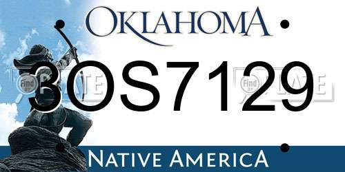 3OS7129 Oklahoma License Plate