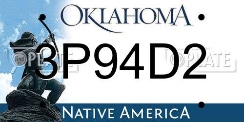 3P94D2 Oklahoma License Plate