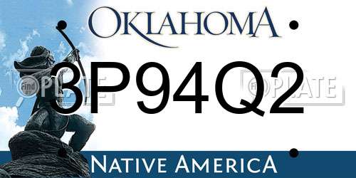 3P94Q2 Oklahoma License Plate