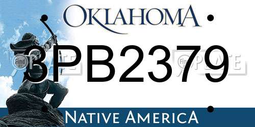 3PB2379 Oklahoma License Plate